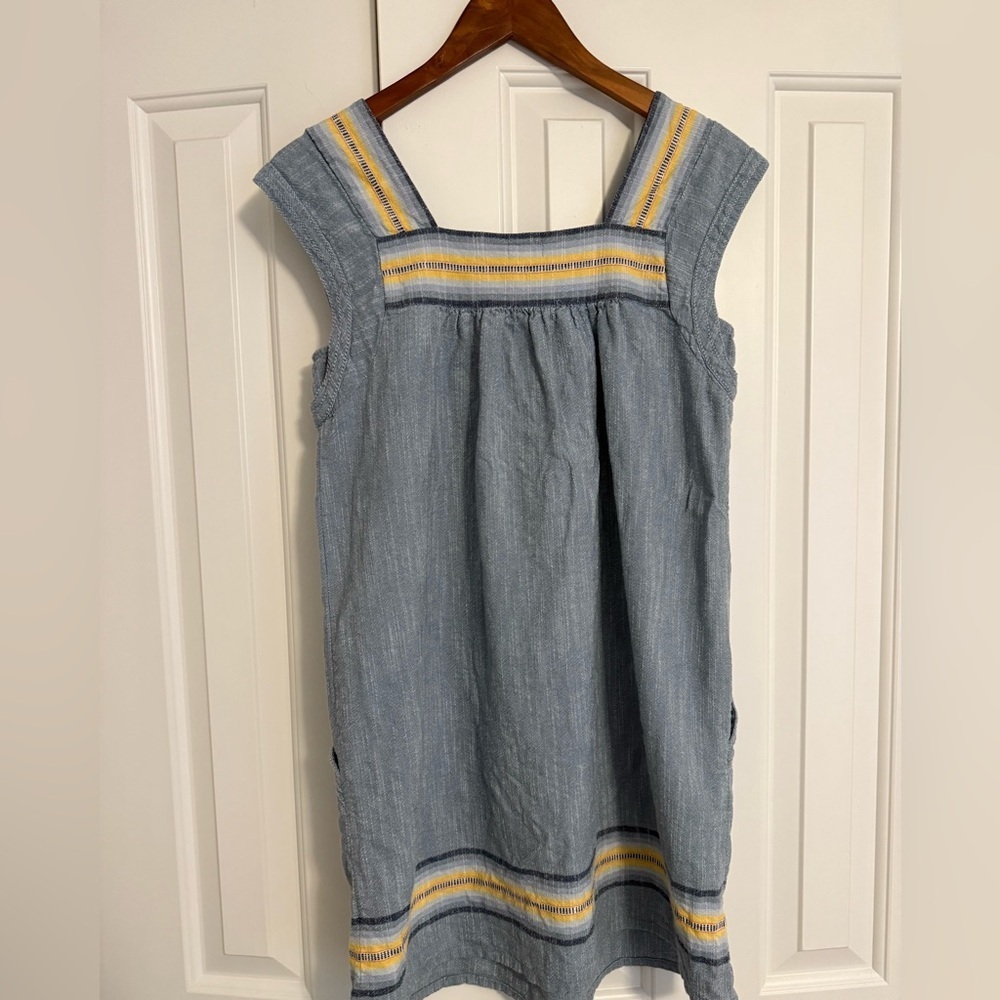 FAHERTY Hailee Stripe Trim Shift Dress In Indigo Ombre Stripe Size Small - Picture 7 of 12